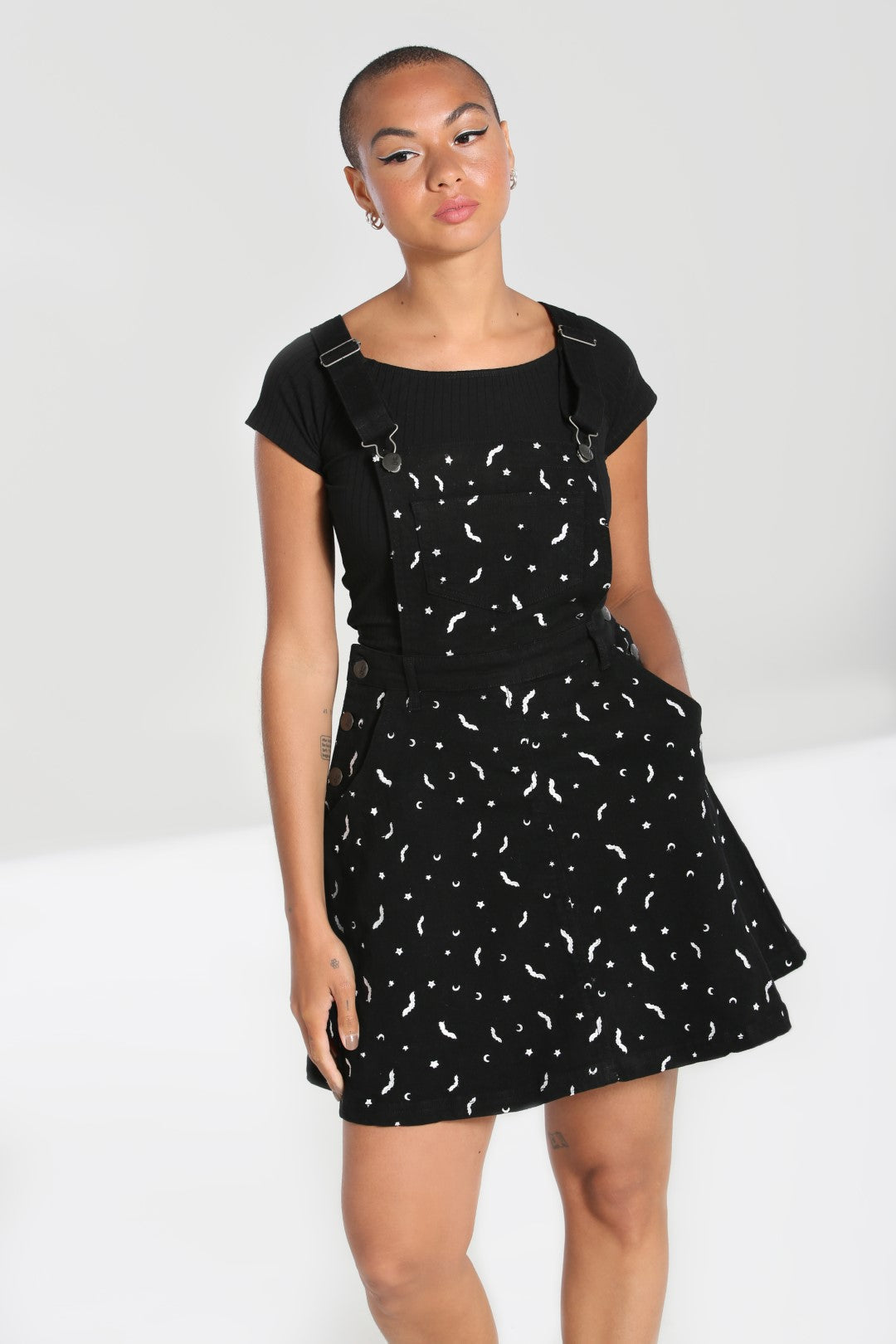 Bat Pinafore Dress Black Bat Pinafore Dress Black