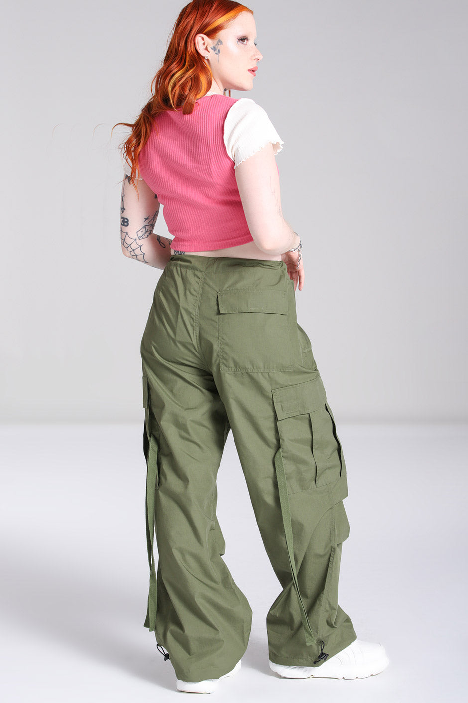 Green clearance baggy trousers