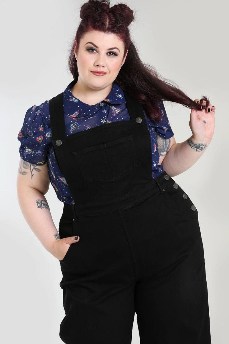 Elly May Denim Dungaree Black