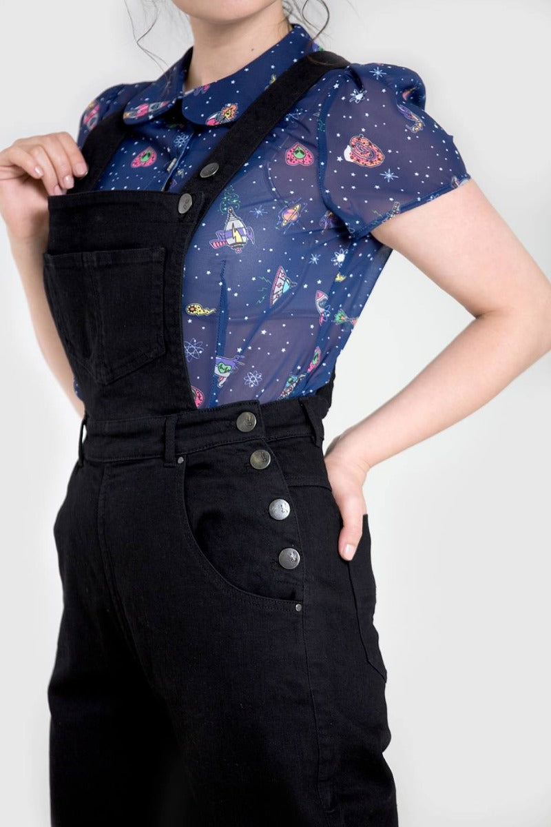 Elly May Denim Dungaree Black