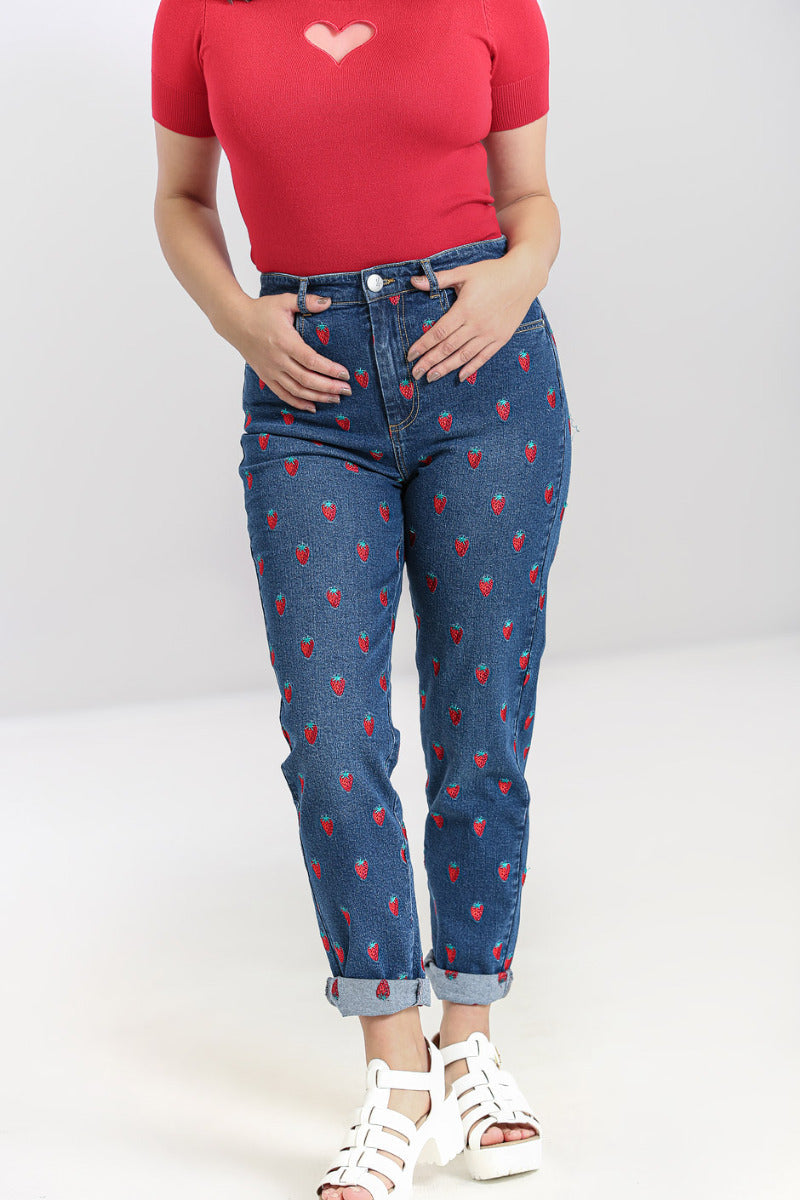 Strawberry Denim Jeans