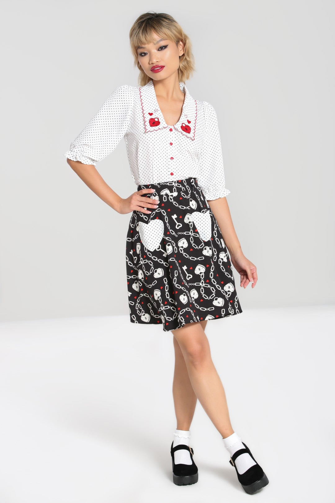 新品タグ付　heart point mini skirt andmary ANDMARY】Heart point skirt