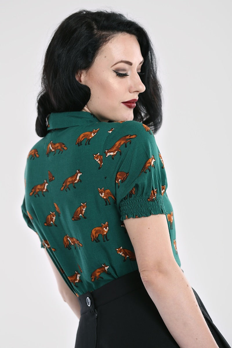 Vixey Blouse Dark Green