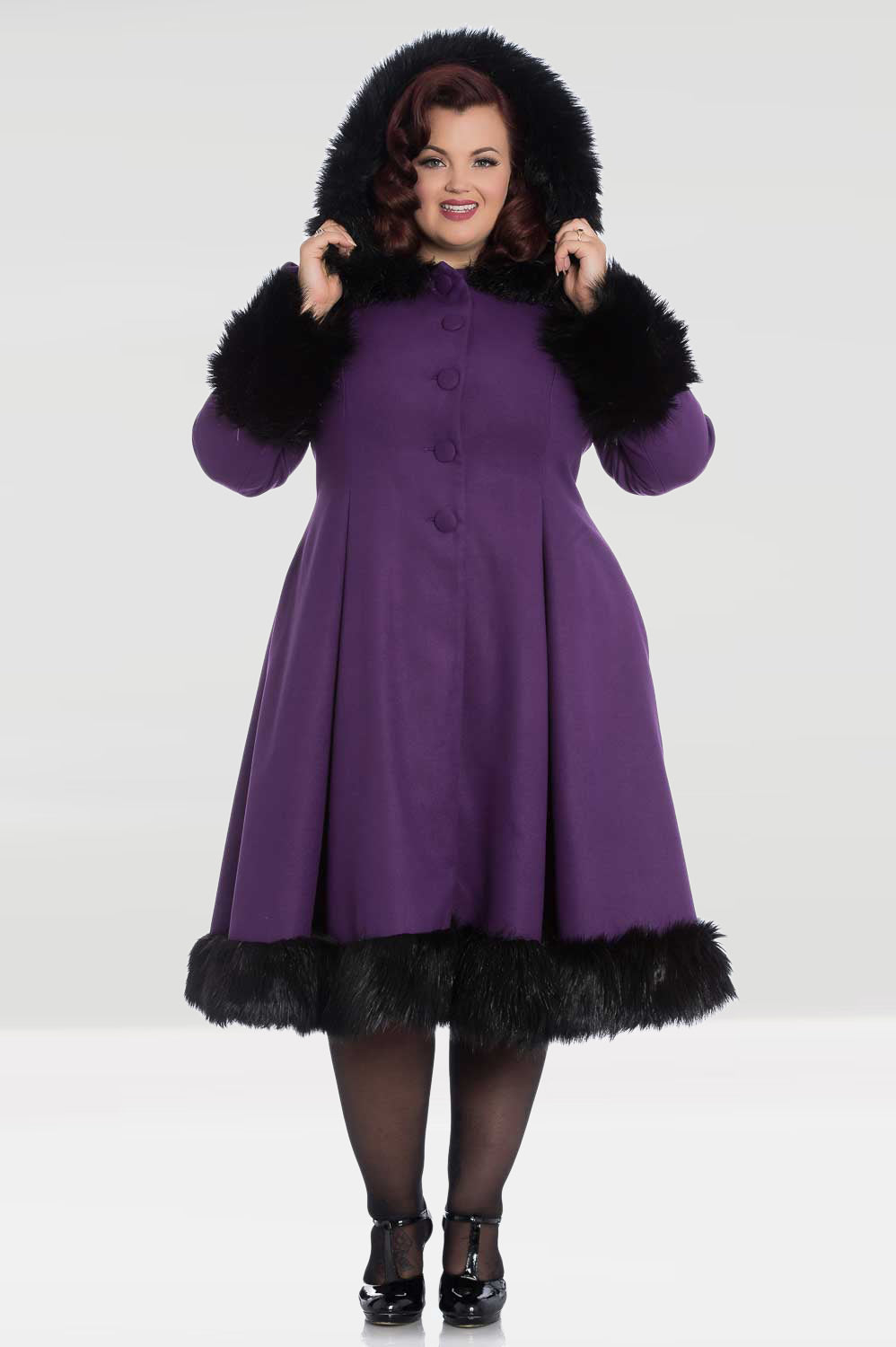 hell bunny elvira coat black